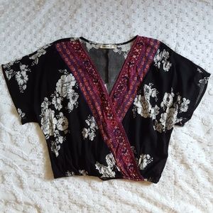 Chloe & Katie Boho Floral Crop Top